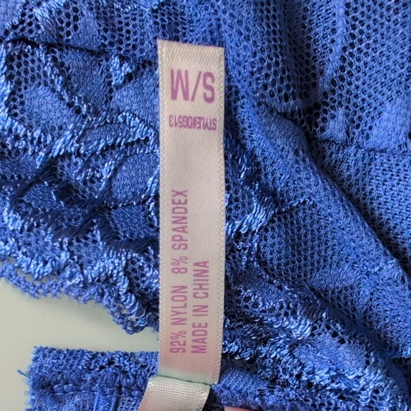 Anemone Cream and Blue Racerback Lace Bralette Set NWT - Picture 6 of 12